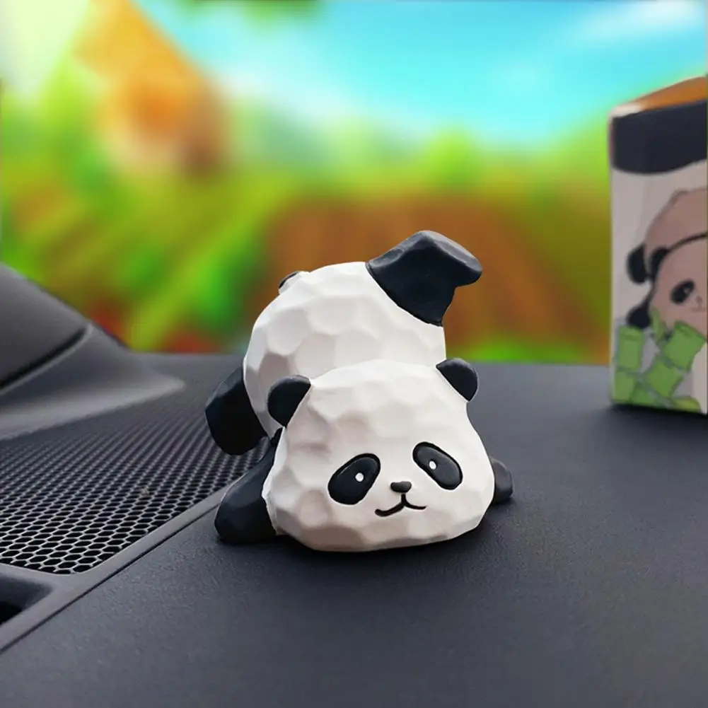 Desktop Ornament Adorable Panda Figurine Mini Statue with Funny Posture Miniature Cake Topper Party Favor Decoration for Home