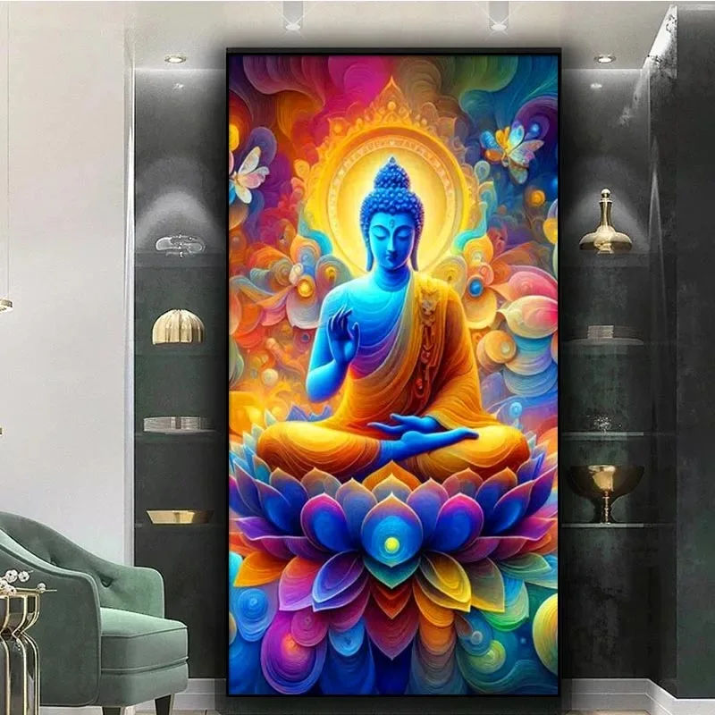 Fantasy Buddha Lotus 5d Diy Diamond Painting Full Diamond Mosaic Large Art Cross Stitch Kits Amazing Religion Home Decor Gift