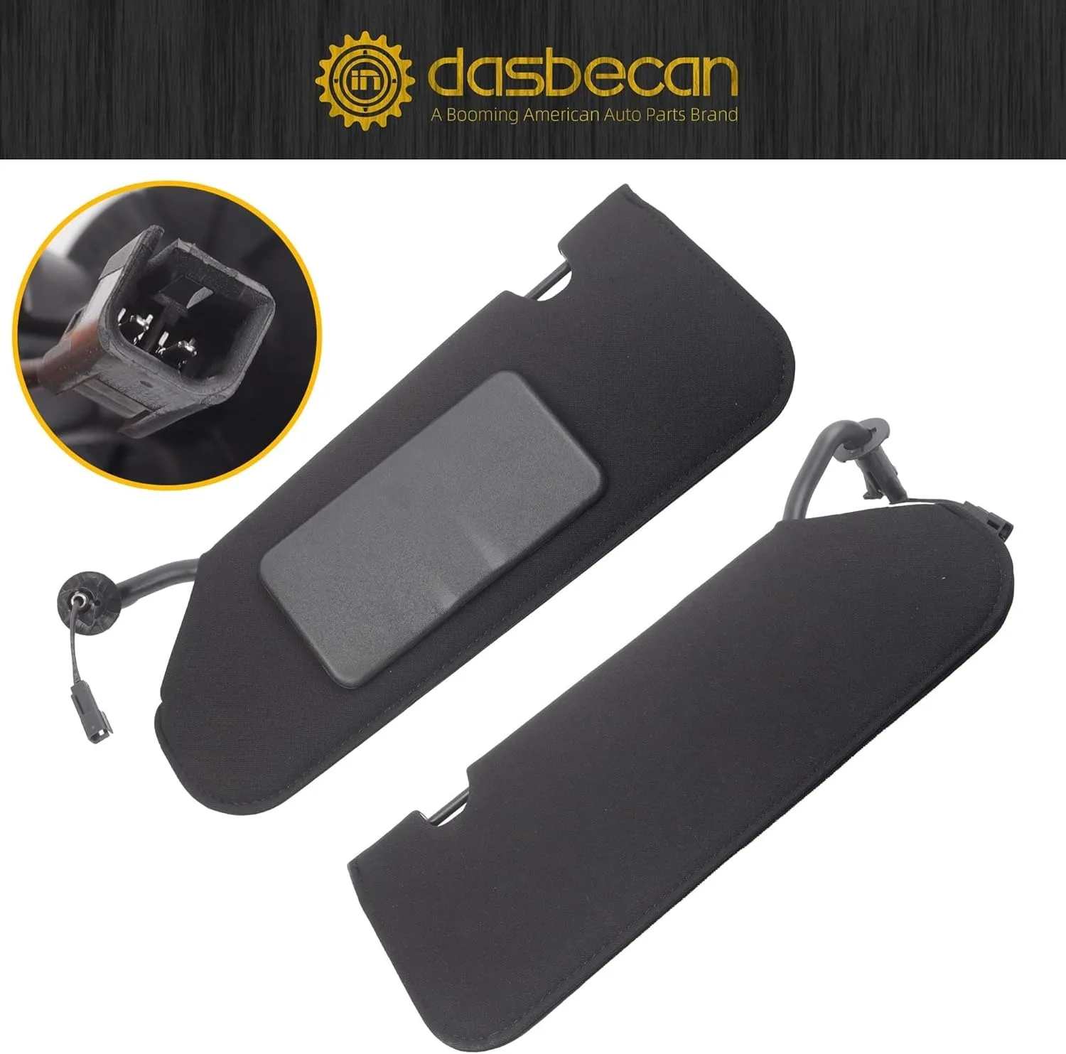 Left Driver & Right Passenger Side Sun Visor For Chevrolet Corvette C6 2005-2013 Replaces 23142243 23142245 Sunshield With Lamp