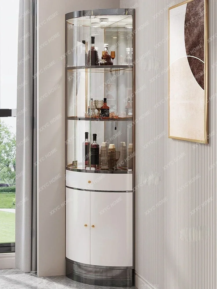 على الطراز الإيطالي مثلث النبيذ مع درج مثلث خزانة زاوية موبليس دي صالون درج الأثاث armario Joyero con espejo #2