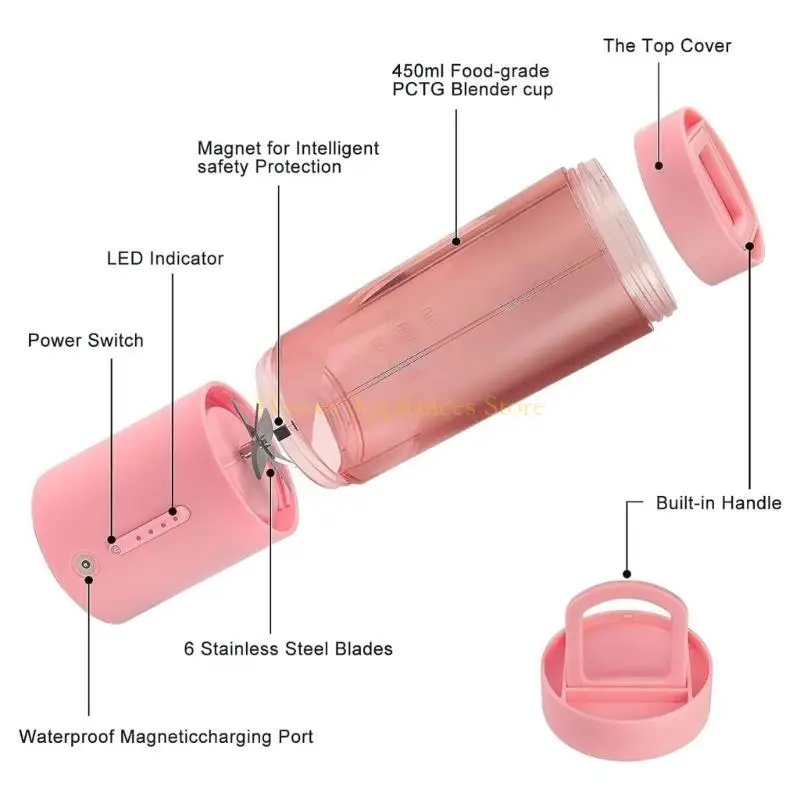 D0AB Mini Mixer Portable Small Fruit Juicers Waterproof Mixing Machine Portable Mixer for Kitchen Travel Home