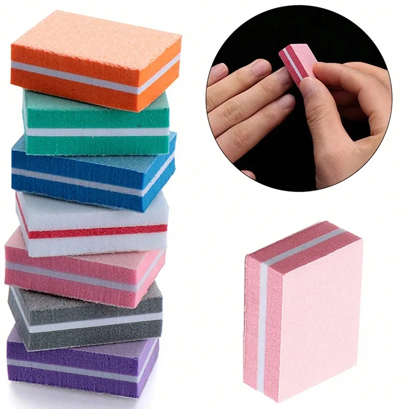 Hot Sale Professional Mini Nails Art buffer File 100/180 Sandpaper Manicure Tips Care File Sanding Polishing Accessories Tools