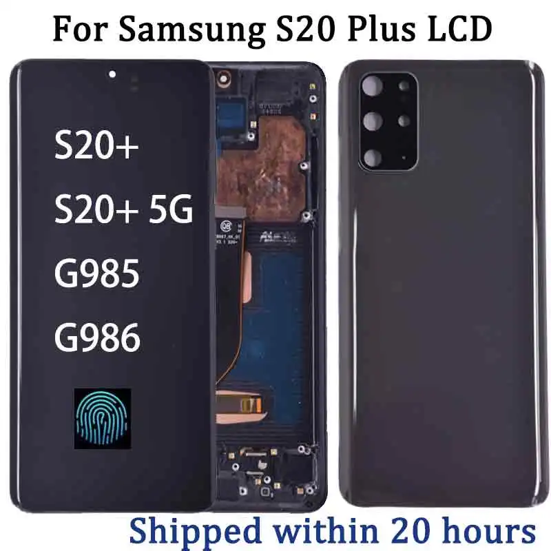 6.7 "AMOLED dla Samsung S20 PLUS LCD G985 G985F G985F/DS G986 LCD S20 + 5G ekran wyświetlacza z odciskami palców Digitizer Assembly