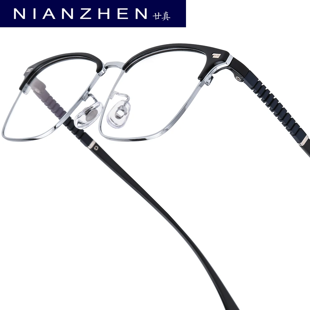 

NIANZHEN Titanium Alloy Eyeglasses Frame Men Square Brand Design Glasses Women Ultralight-Weight Retro Eyewear Spectacles 99070