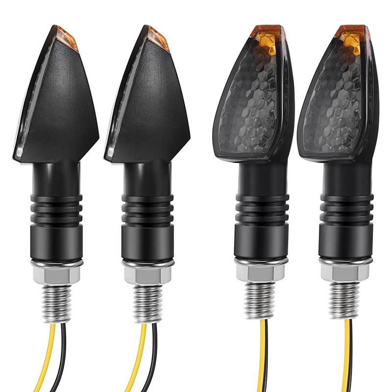 4 Pieces Motorcycle Indicators Flowing Turn Signal Lights 14 LED 12V Motorbike LED Indicator Blinker Amber Lamp