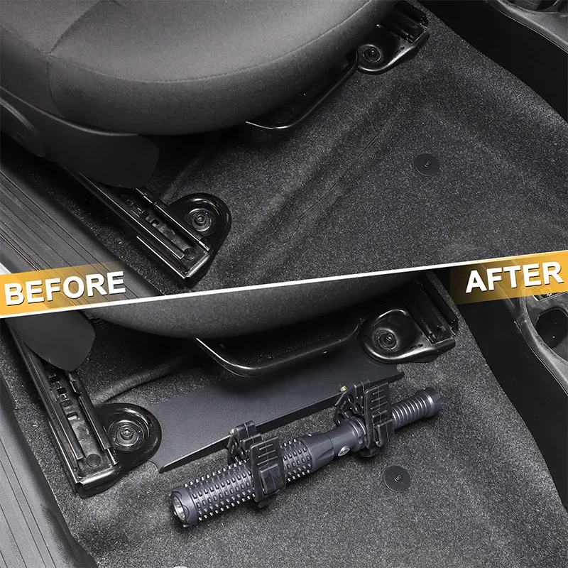 

For 2016-2025 Fiat 500 Seat Flashlight Holder Mount Bracket Car Interior Accessories Styling Aluminum Alloy Black