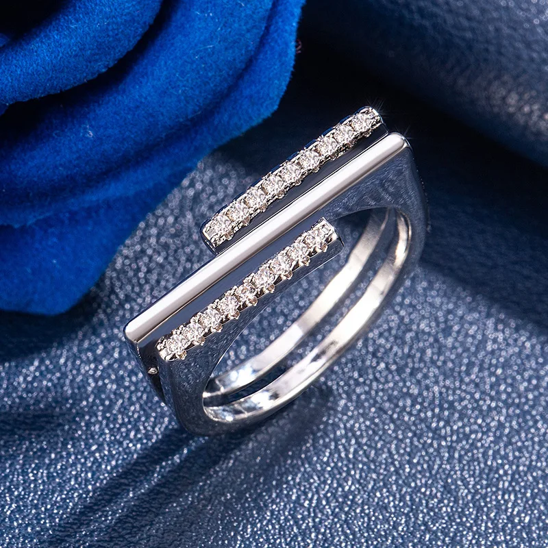 New 2026 Collection - Famous Jewelry Designer - Double-layer Full-diamond Open-ended Neutral Ring - for Weekend Party Jewelry