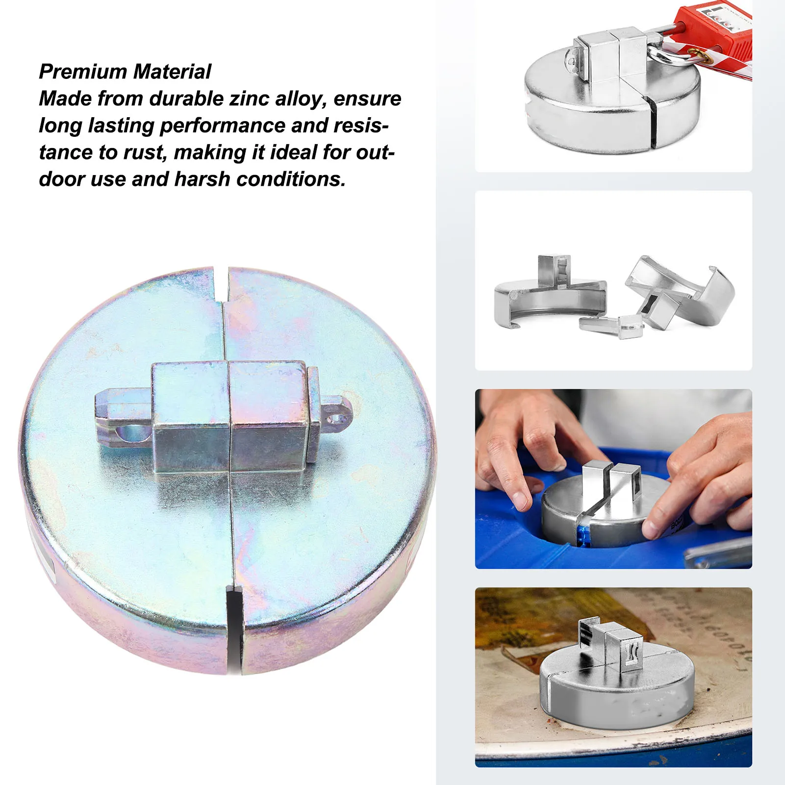 

Drum Bung Lock Easy To Use Practical Rust Proof Lockout Tagout Drum Security Lock Zinc Alloy for 72 To 85mm Oil Drum Plug Lock