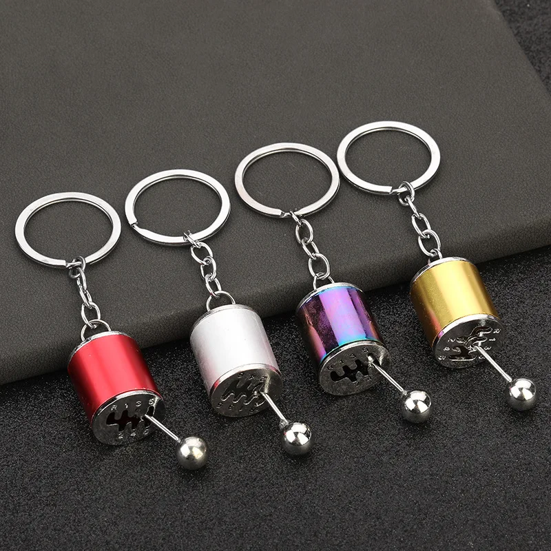 1PC Pingente de Modificação Automotiva, Chaveiro de Seis Marchas, Pingente de Carro, Chaveiro de Metal para Câmbio, Berloques