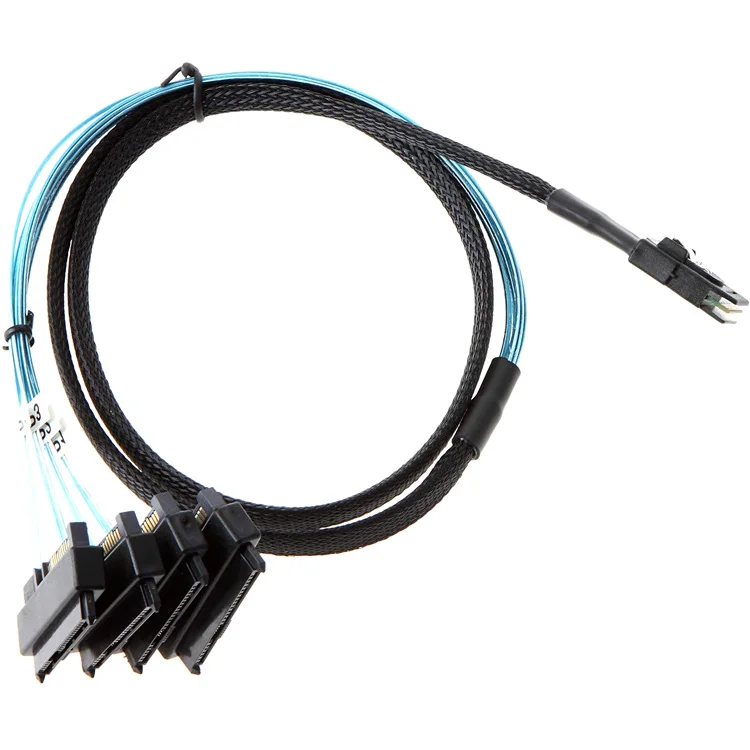 

Internal Mini SAS 36pin SFF8087 to 4X29pin SAS SFF8482 2 in 1 cable with SATA power