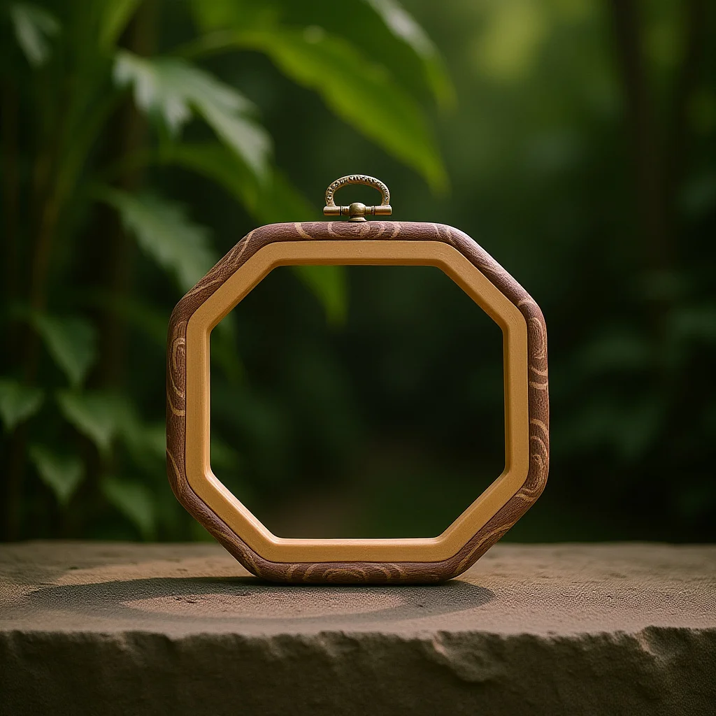 Ramka do haftu krzyżykowego, ośmiokątna, okrągła, z wysokiej jakości materiałów, mocno mocowana, antypoślizgowa, idealna dla początkujących, ramka do haftu krzyżykowego.