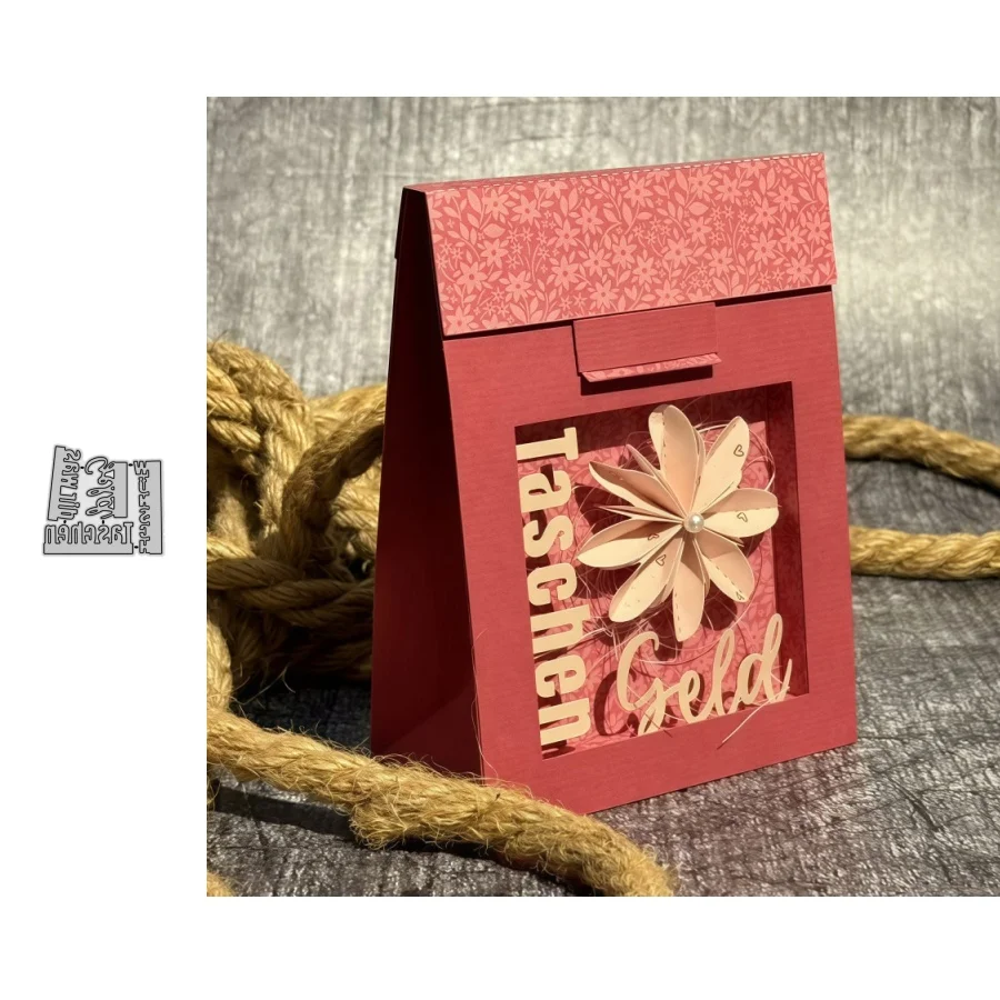 Deutscher Satz Buchstabe wünsch dir war Taschen Geld Metall-Stanzformen für DIY Scrapbooking, Kartenherstellung, Schablonen, Fotoalbum