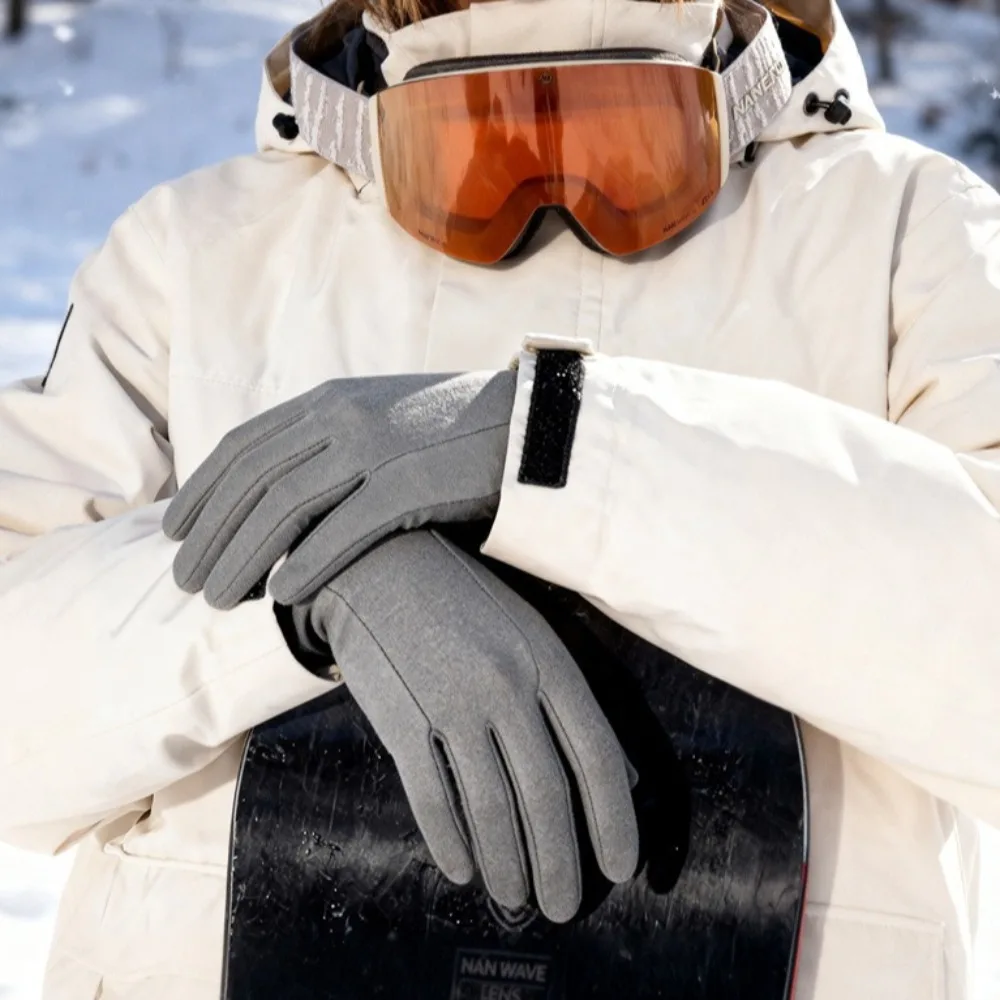 قفازات تزلج تعمل باللمس للجنسين - طبقة قاعدة حرارية رفيعة مقاومة للرياح للتزلج وركوب الدراجات والرياضات الخارجية