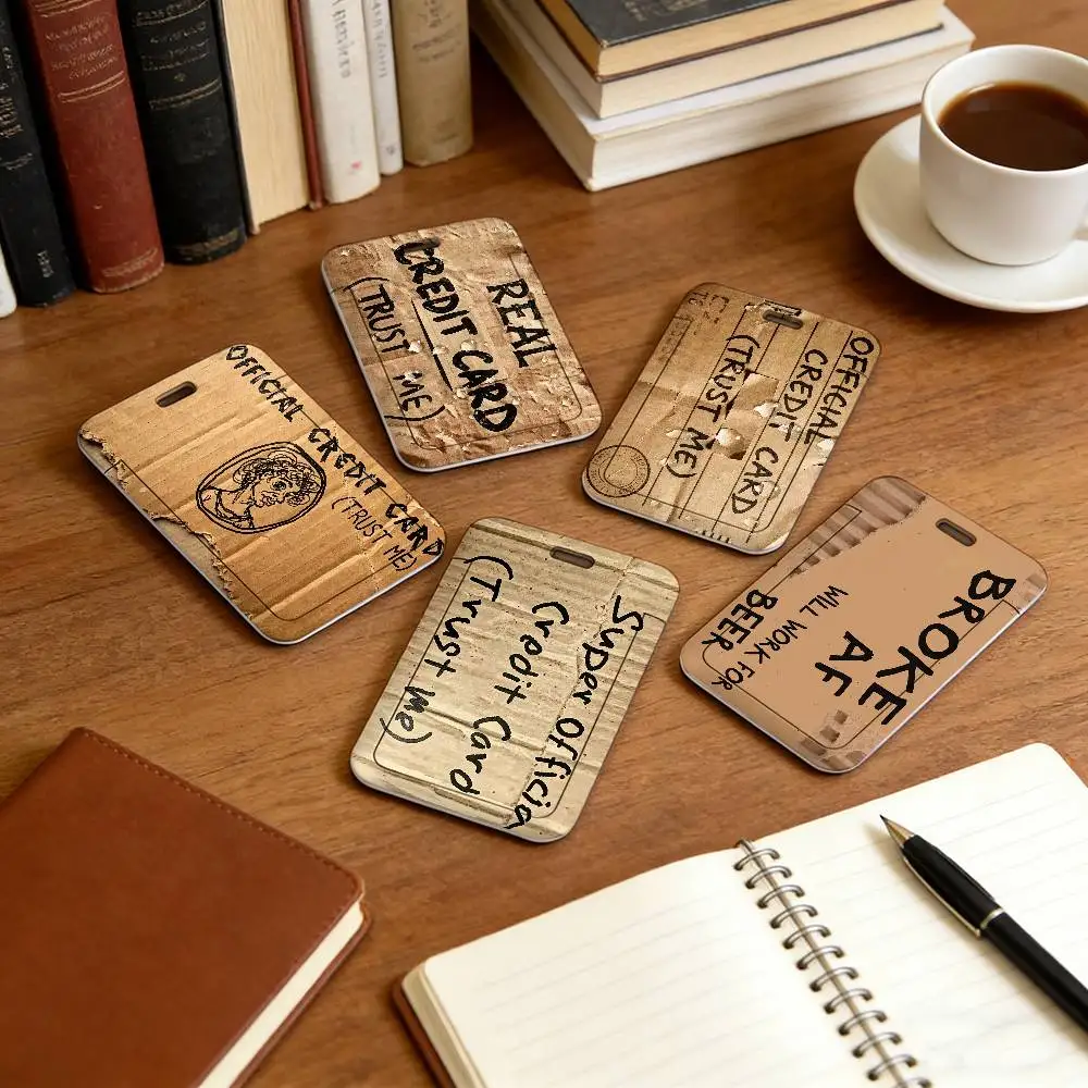 Funny Interesting Money Cardboard Lanyard Pull Back Clip Holder and Card Holder Rotating Back ID Card Family Gift