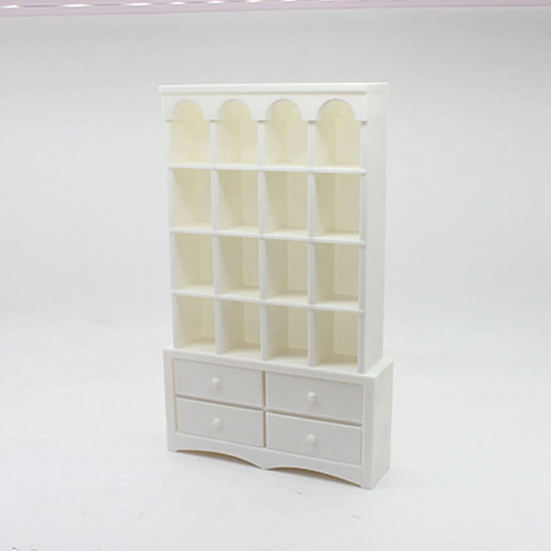 1Pcs Miniature Retro Bookcase Mini Storage Display Cabinet BookcaseDollhouse Mini Furniture Scene Model  Doll House Accessories