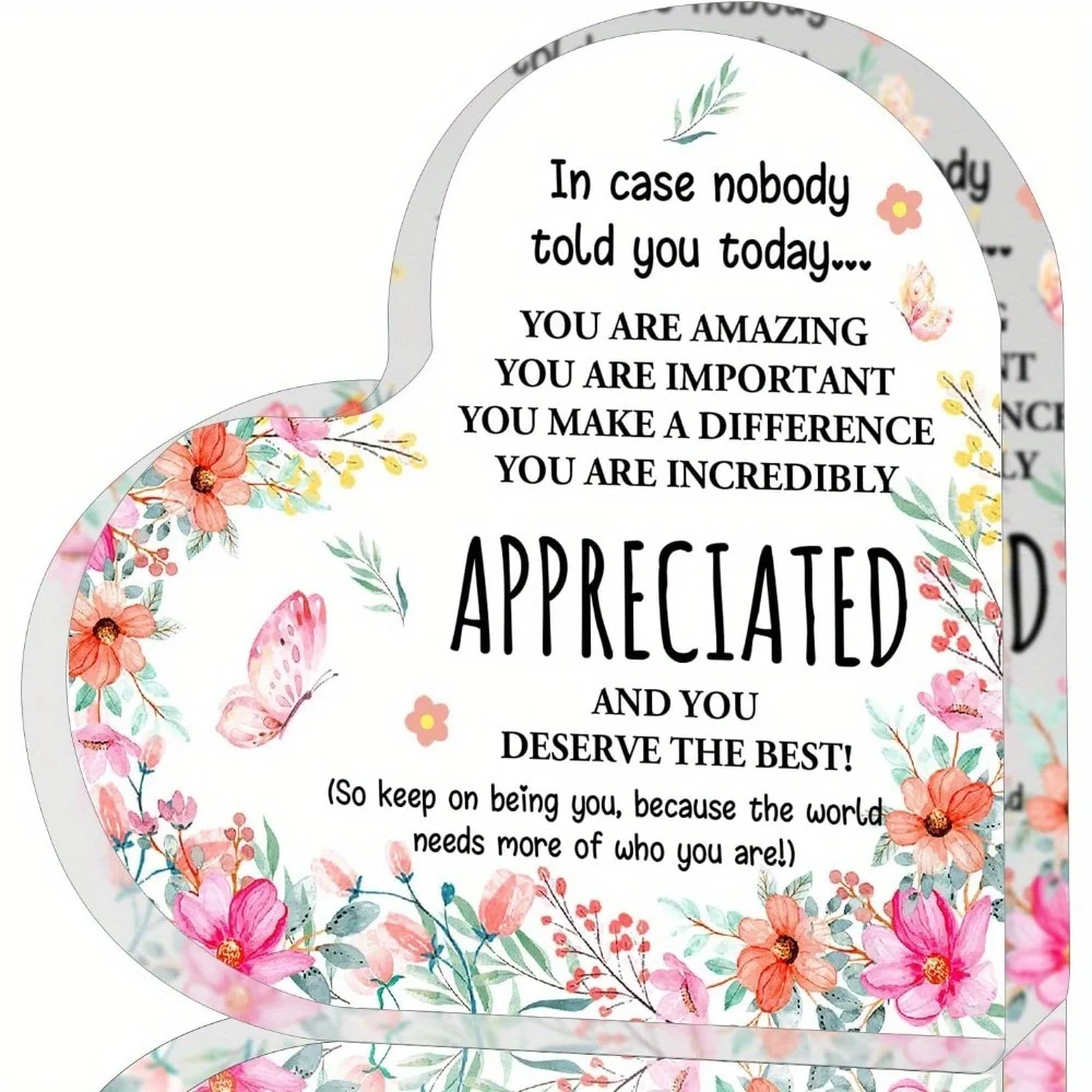CIFBUY Acrylic Wall Decor Inspirational Plaque, Heart Office Desk Decor for Nurses Teachers Graduation Appreciation Gift