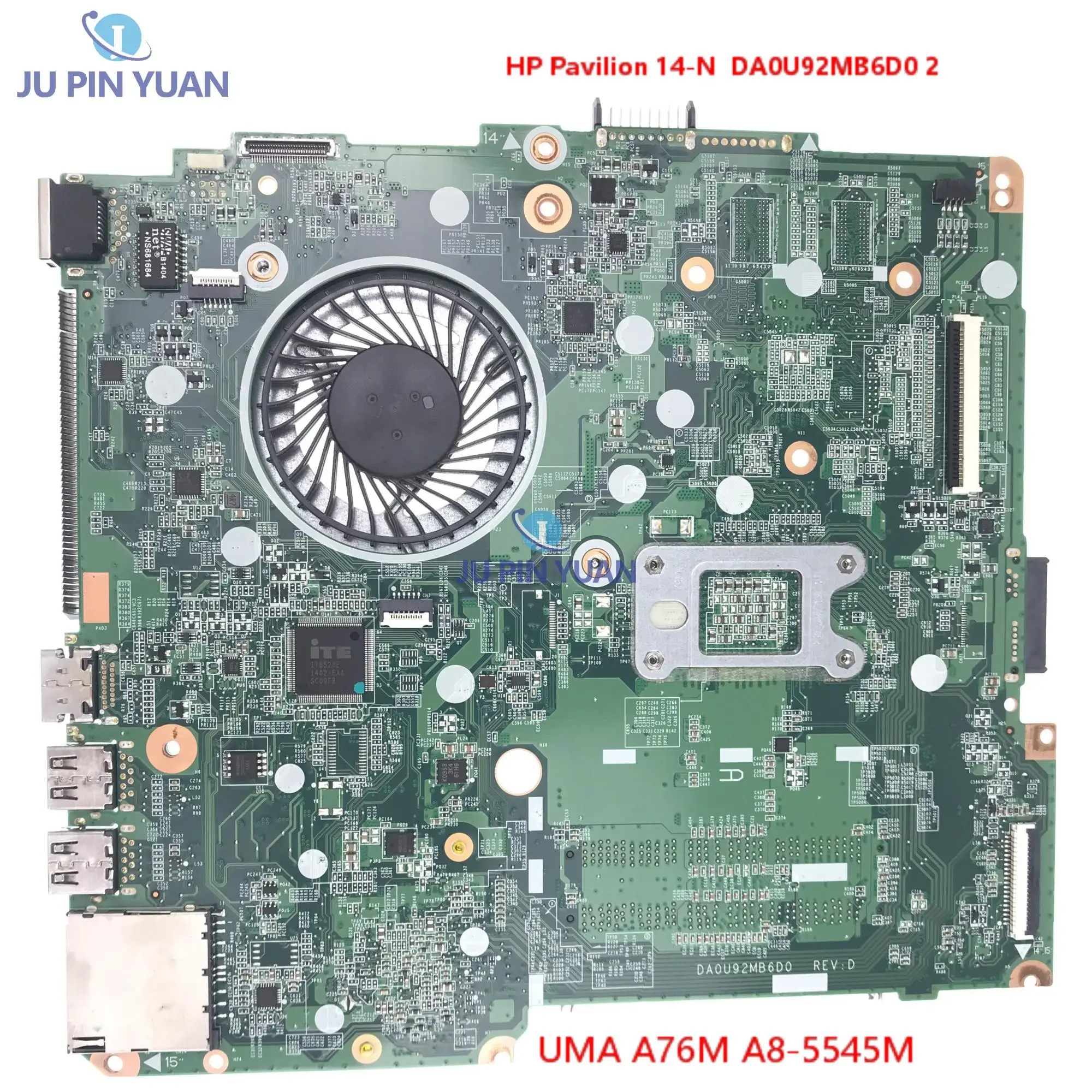 

734446-501 For HP Pavilion 14-N Laptop Motherboard DA0U92MB6D0 2 DDR3 DIMM RAM A76M A8-5545M