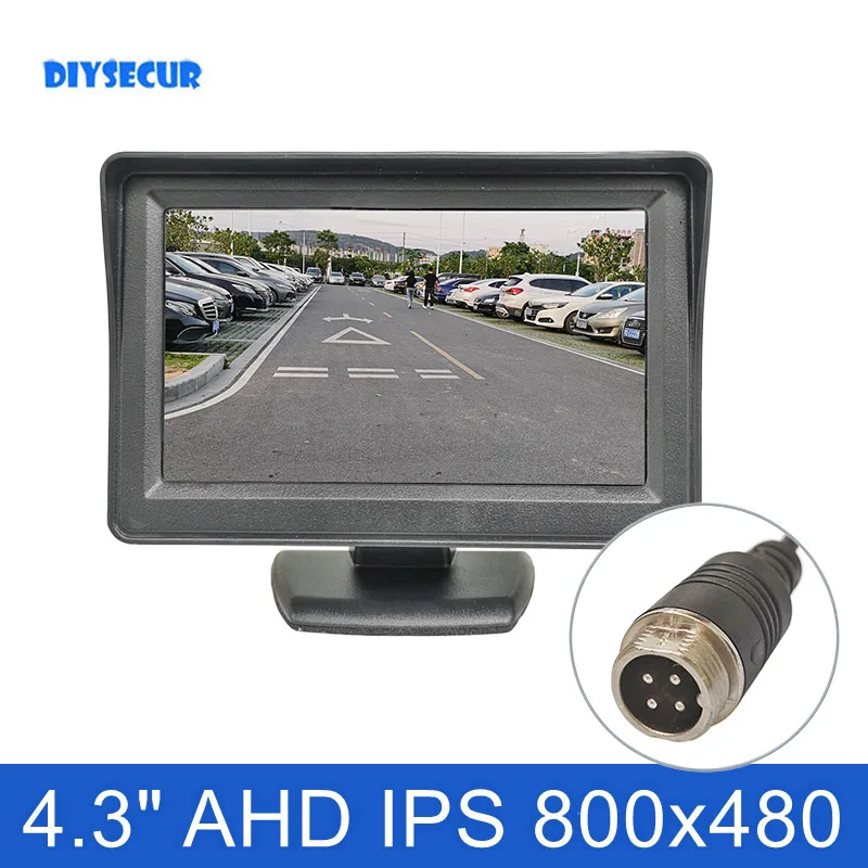 DIYSECUR 800*480 4.3inch AHD IPS Rear View Car Monitor Backup Monitor for AHD Camera CVBS Car Camera