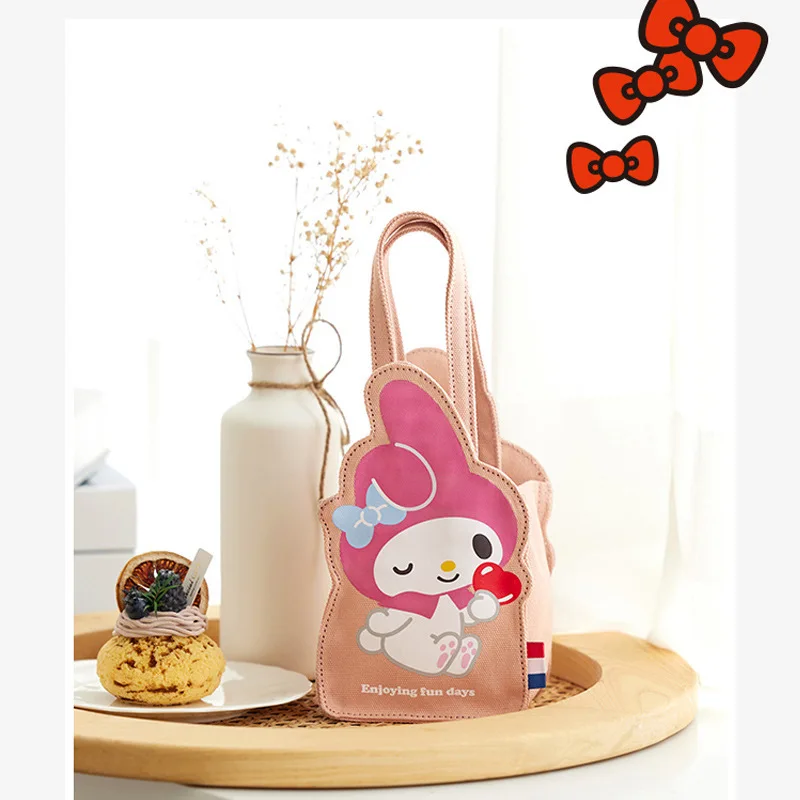 

My Melody Canvas Handbag Cartoon Cute Three-dimensional Hand-held Bun Hand-held Bag Tote Bags