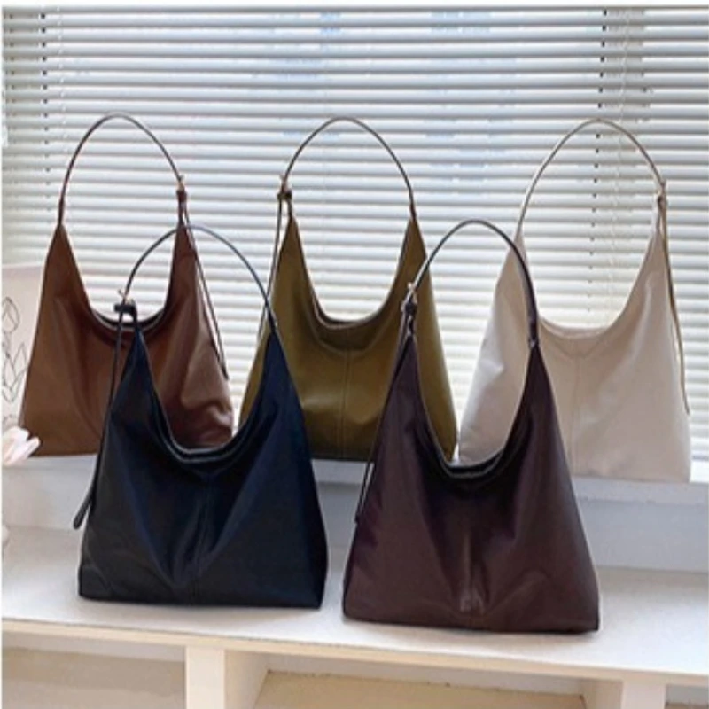 

Women Hobo Bag Simple PU Leather Solid Shoulder Bag Fashionable Large Capacity Tote Handbag Slouchy Underarm Bags