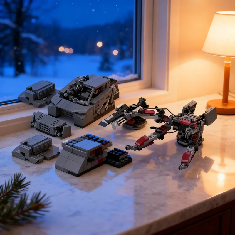 517pcs MOC Creator crossout Rouge Mind unofficial Model Christmas Gift Shelf Accent And Creative Home Decor DIY