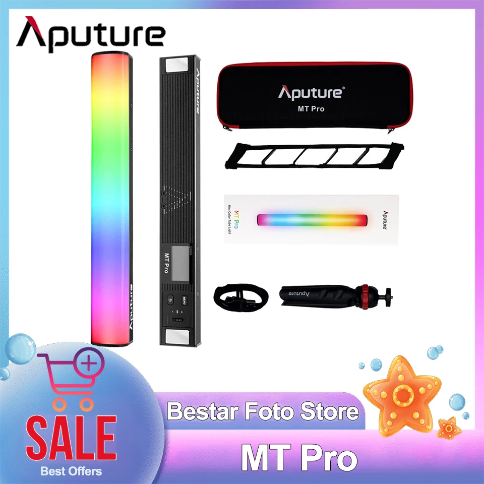 Aputure MT Pro Mini RGB Full-color LED Pixel Tube Light Stick 7.5W 2000-10000K Photography Lighting for Youtube Vedio Vlog Shoot