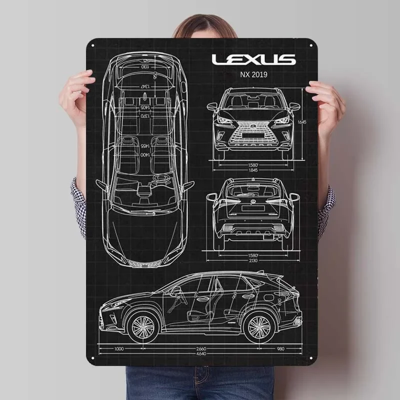 Lexus NX 2019 Sign Customizable Cars Poster Wall Decor Living Room Decoration Man Vintage Metal Plate Art Mural Coffee Bar Home