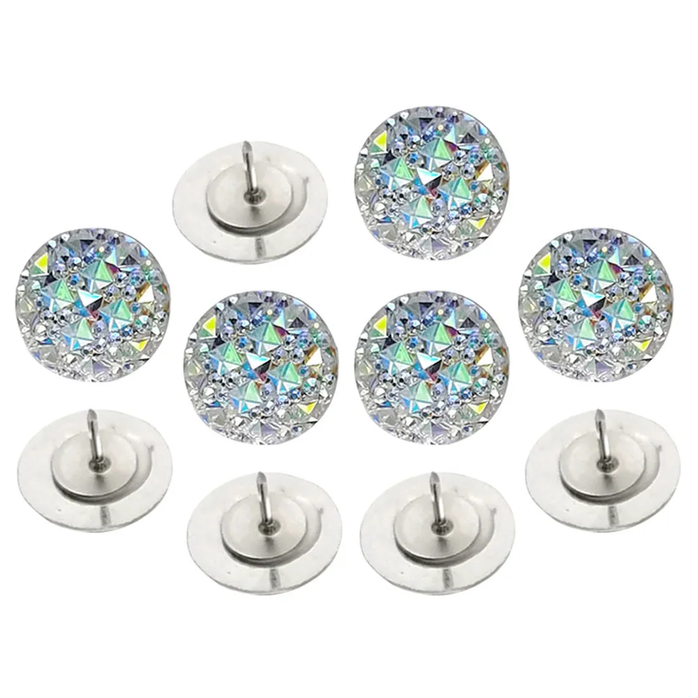 10Pcs Rhinestone Thumb Tacks Delicate Multi Function Push Pins Map Office Desk Accessories Stylish Compact Push Pin