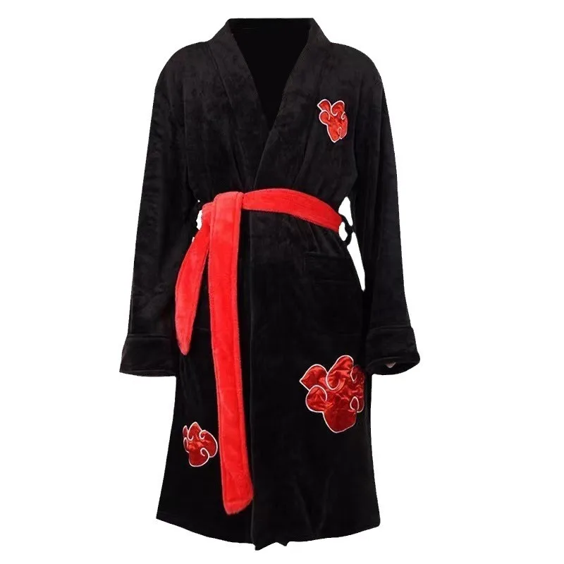 Vendite calde Cool Anime Akatsuki Robe Cosplay accappatoio Fleece Warm camicia da notte Robe Men Winter Coat Sleepwear regalo di natale