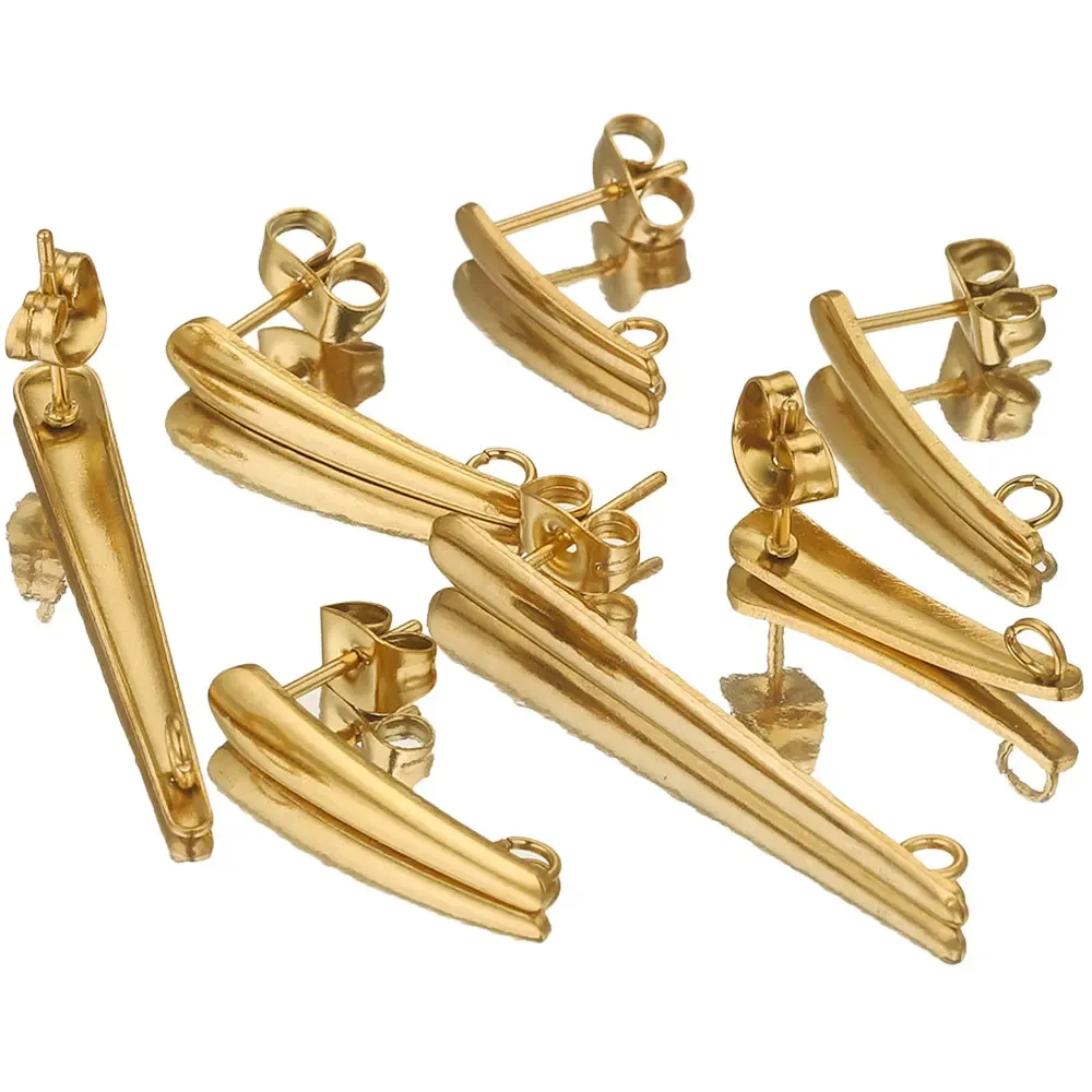 

10pcs/lot Stainless Steel Long Drop Earring Making Supplies Hooks Connectors Earring Base Posts Components Parts Bulk for Woman