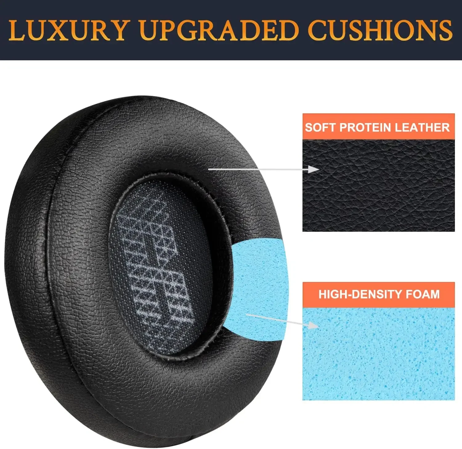 Replacement Ear Pads for JBL Live 460NC/Live 460 NC On-Ear Wireless Earphone Memory Foam Cover Earpads Headphone