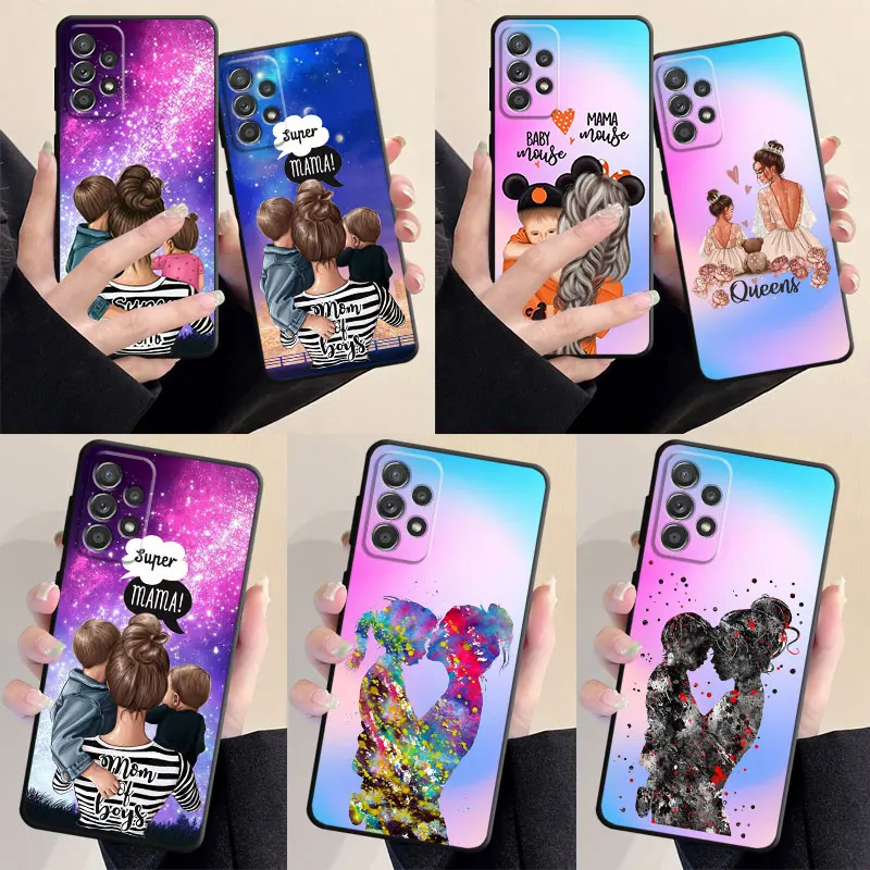 Baby Girl Boy Super Mom Phone Case for Samsung Galaxy A52 A22 A23 A21s A32 A72 A71 A31 A51 A53 A33 A13 Silicone Bag Cover