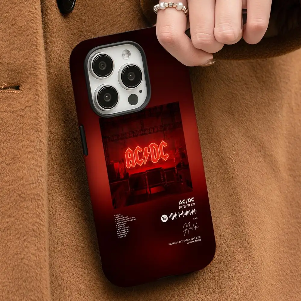 حافظة هاتف لهاتف سامسونج جالاكسي S25 24 23 22 Ultra Plus A56 36 26 لامعة عالية الدقة بطبقة مزدوجة هارد شل باند ACDC