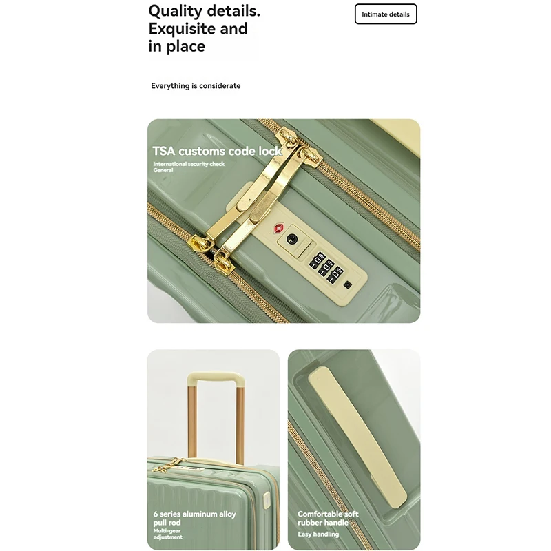 1 قطعة مجموعة 20/ 24 بوصة متعددة الوظائف حقيبة تروللي بعجلات الكمبيوتر USB وظيفية حقيبة فصل الجافة والرطبة الجمارك قفل العالمي عجلة حقيبة تروللي بعجلات مناسبة لقضاء عطلة شاطئ البحر المدرسة الهدايا