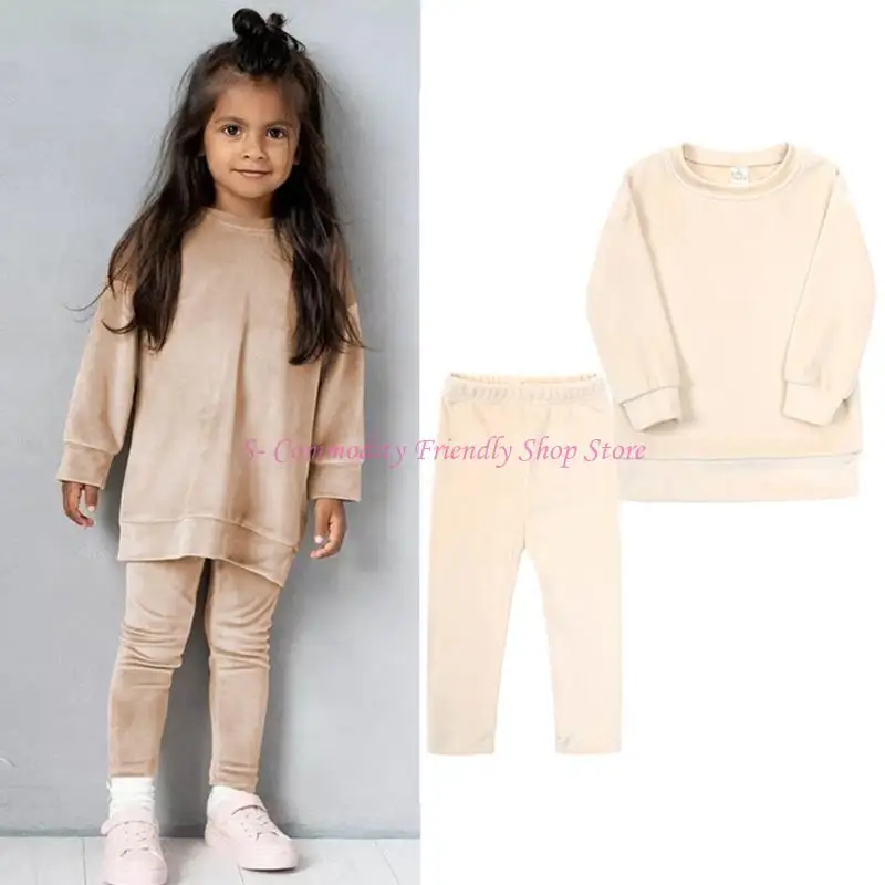 

85AE Baby Girl Boy Clothes Toddler Outfiit Long Sleeve Top Pants 2 Piece Outfits Set Fall Winter Pullover Casual Clothing