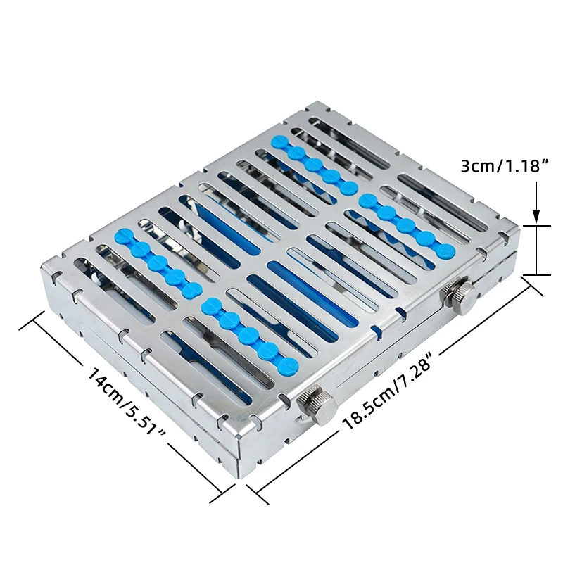 Dental Sterilization Rack Surgical Autoclavable Sterilization Tray 10 Hole Dentist Cassette File Burs Disinfection Tray