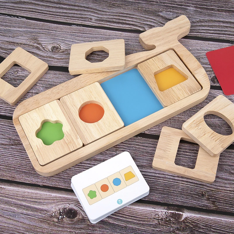 

Montessori Geometry Color Separation Puzzle Wooden Toy Cognition Color Shape Matching Game Sensory Educational Toys for Children