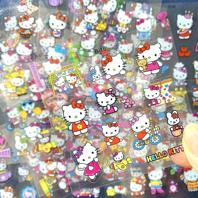 20 Sheets/Set Kawaii Anime Sanrio KT Cat Stickers Cartoon Decoration Hello Kitty Phone Water Cup Stationery Waterproof Sticker