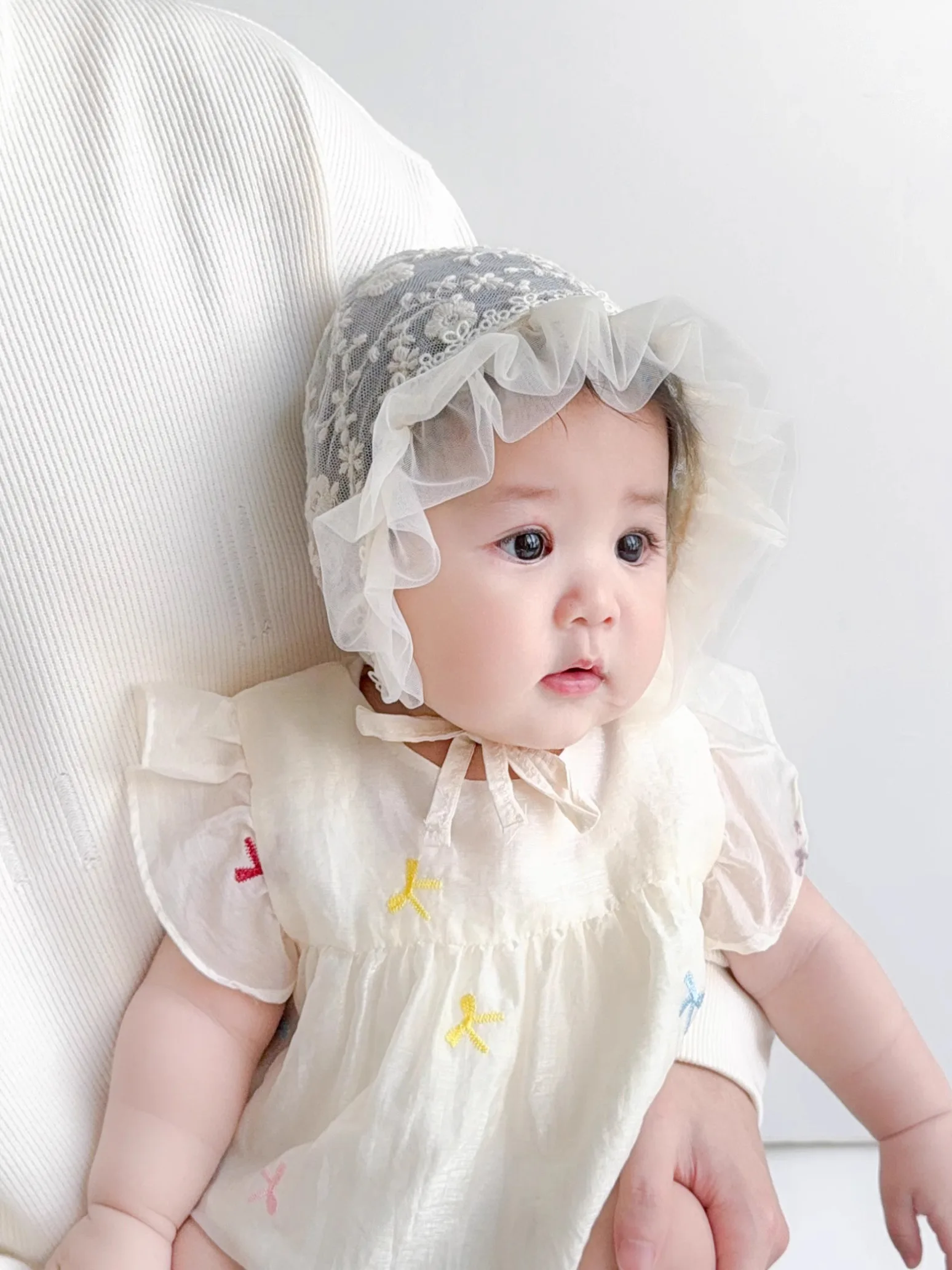 

Baby hat summer lace breathable court hat baby girl sunscreen sunshade princess little month old fontanelle tire cap