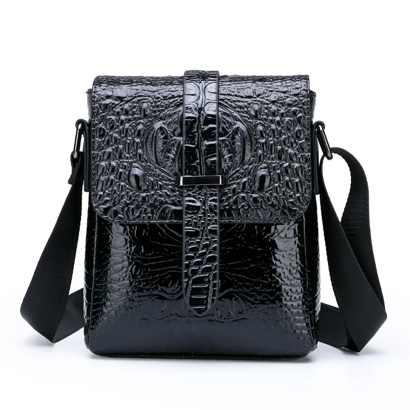 Classic crocodile pattern leather Men's Handbags Male Shoulder Bag Crossbody Bag Boy Brand Messenger Bags bandolera hombre