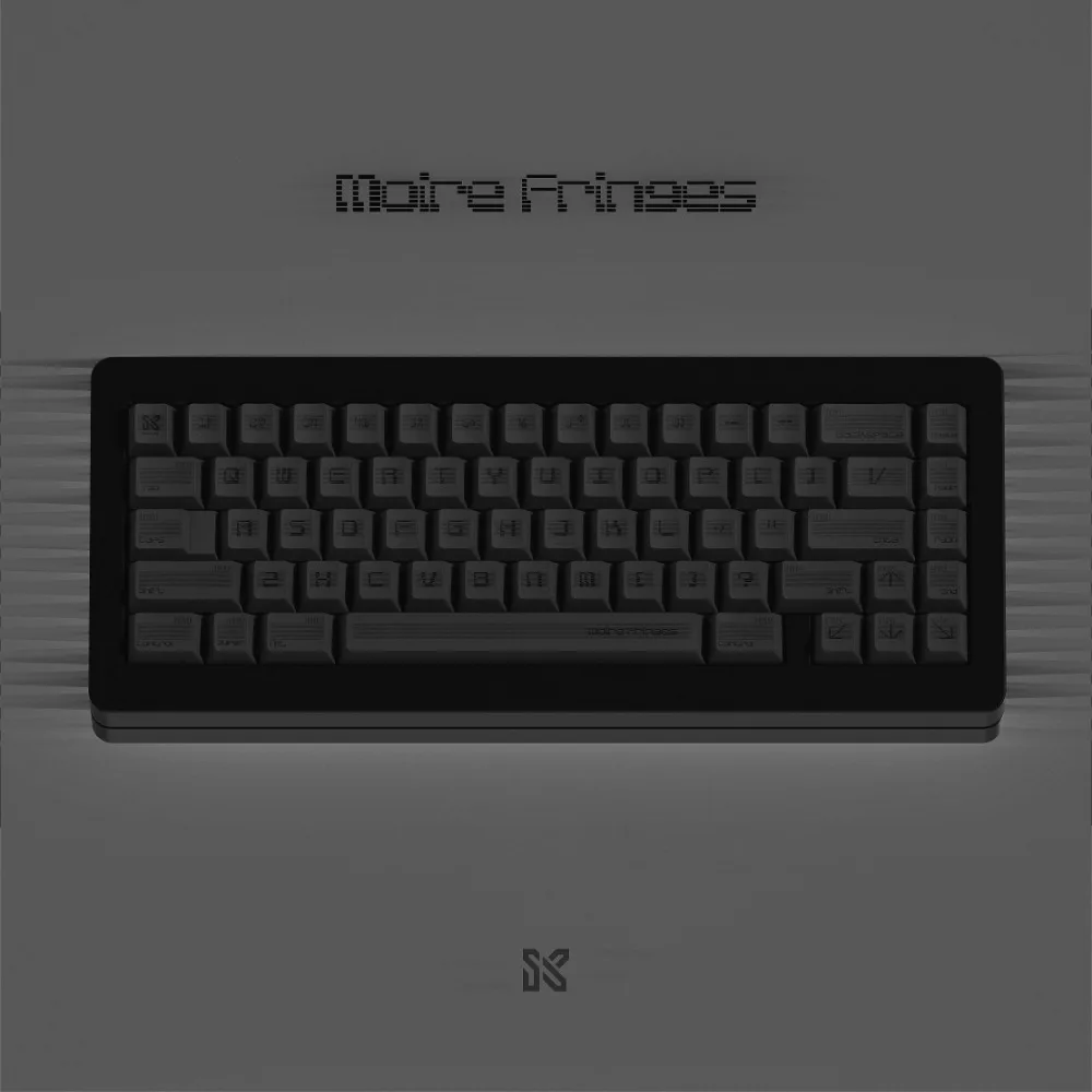 Moire Fringe Theme Keycap 143key PBT Custom Minimalist Black Keyboard Cap Cherry Profile Gaming KeyCap for Mechanical Keyboard