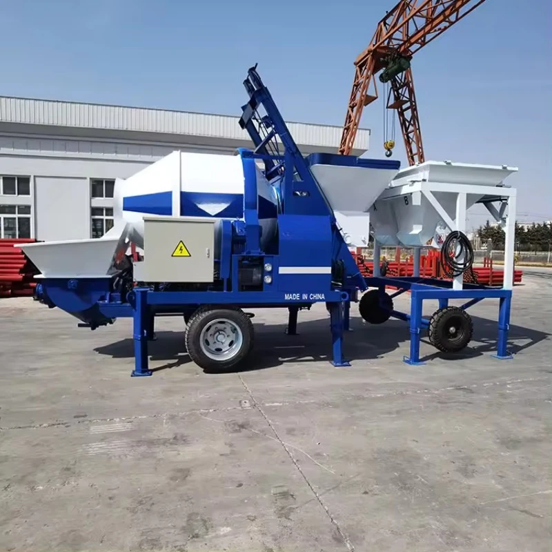 40CBM Per Hour Mobile Diesel Concrete Mixer Pump with Batcher Plant Price High Pressure Concrete Mixer Diesel Concrete Pump