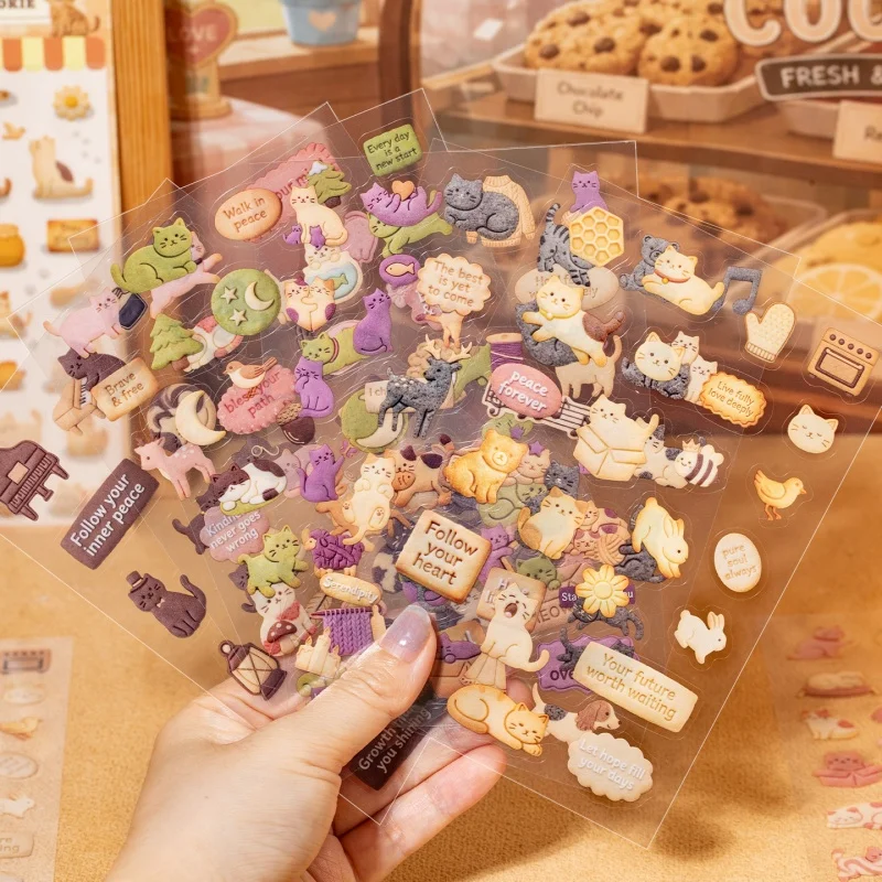36pack-lot-creative-cookie-cat-stickers-carino-raschiatura-prenotazione-cartoleria-decorativa-diario-diy-adesivo-etichetta-etichetta-album-bastone