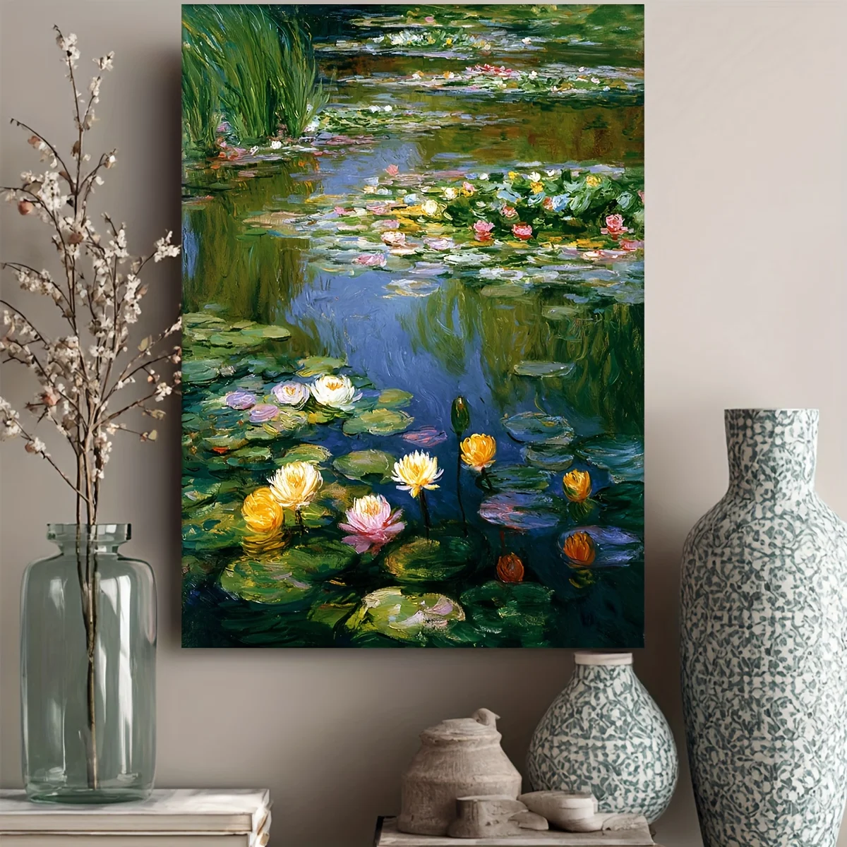 

500/1000/1200/2000PCS Puzzles for Adults , Water Lilies in Monet's Pool Jigsaw Puzzles Educational Games Home Decor Gifts
