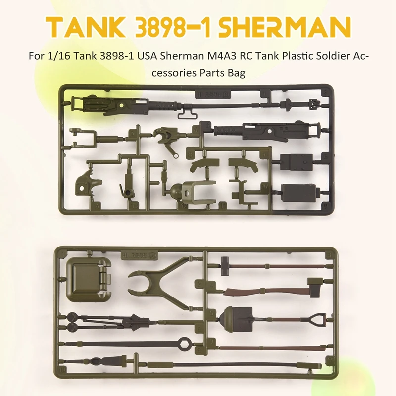 For 1/16 Henglong Tank 3898-1 USA Sherman M4A3 RC Tank Plastic Soldier Accessories Parts Bag