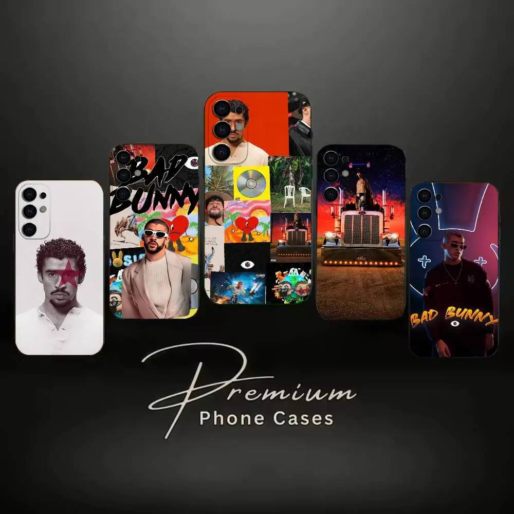 POP Rapper Bad B-Bunny Phone Case Soft Black Case For Samsung S24,S30,S21,S23,S22,S20,Ultra,S25,Plus