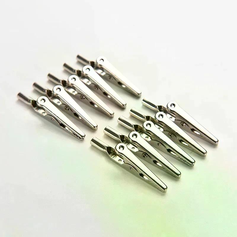 Stainless Steel Alligator Crocodile Test Clips Cable Lead Screw Probe Fixing 10x