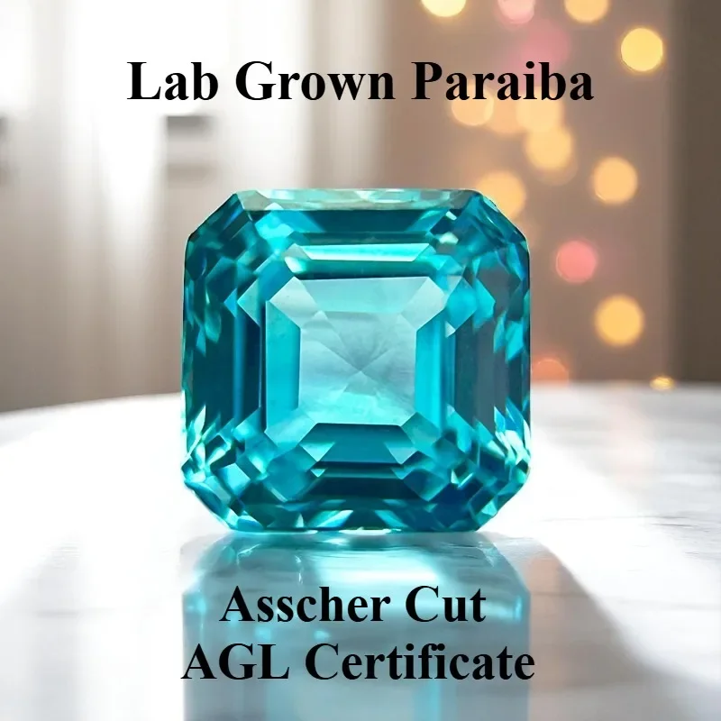 

В лаборатории выращенные подвески Paraiba Asscher Cut, драгоценный камень, чрезвычайно блестящее качество, расширенные материалы для изготовления ювелирных изделий, сертификат AGL