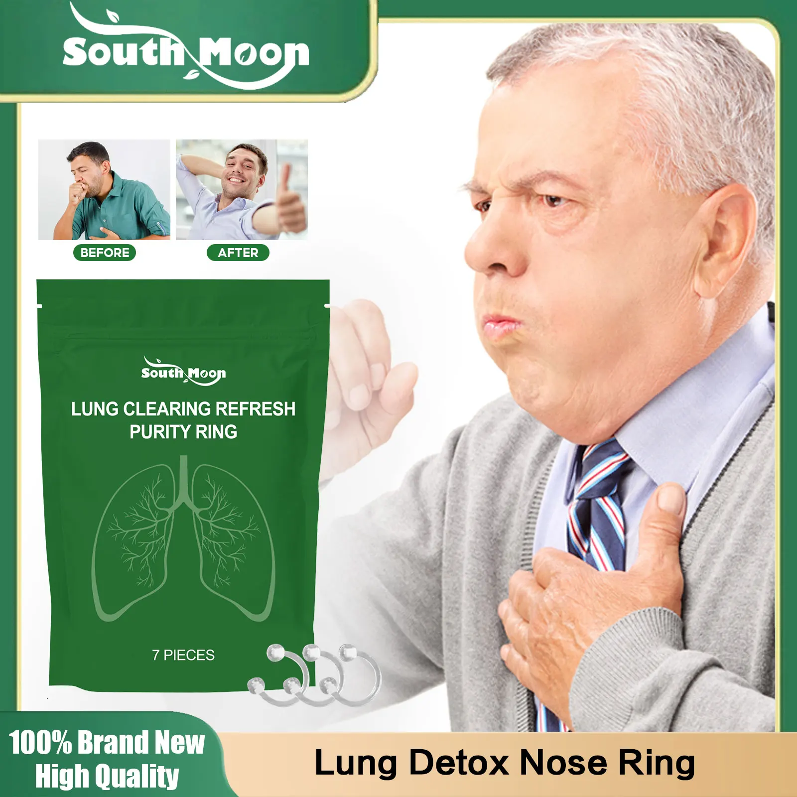 Anti Snoring Nasal Dilator Breathe Smooth Clear Stuffy Nose Ring Improve Smoker Lung Health Cleansing Liver Cough Relief Product