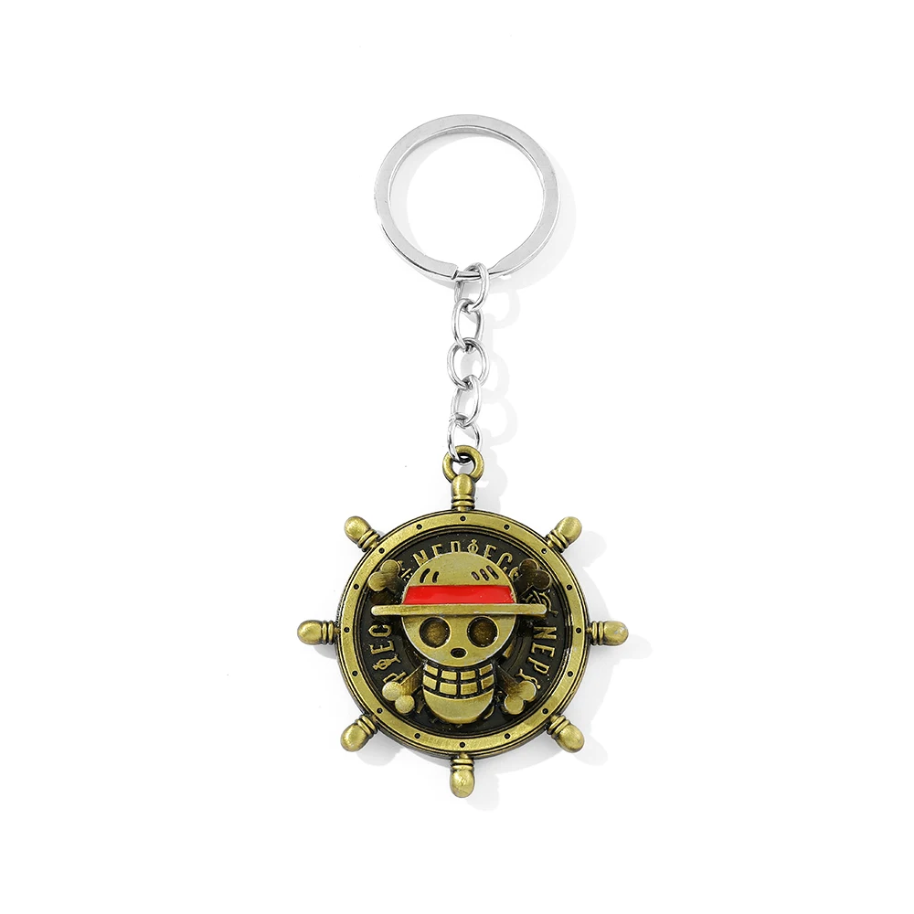 Accesorios de Anime llavero de una pieza el sombrero de paja piratas brújula llavero joyería de moda llavero de coche para mujeres regalos